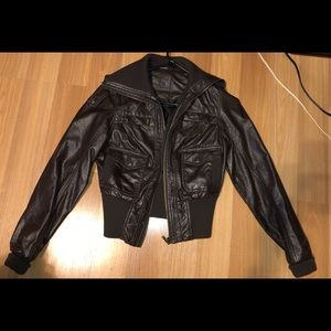Brown leather jacket